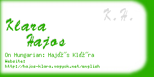 klara hajos business card